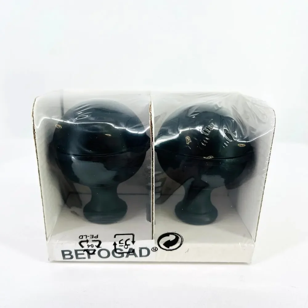 IKEA BEFOGAD Black Finials 4 Total 2 Sets Sealed Curtain Rod End Caps 102.801.23